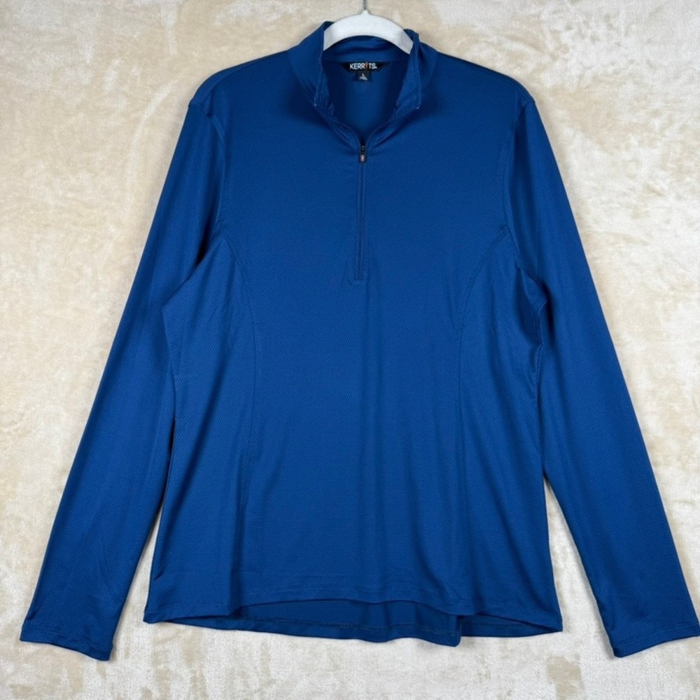 Kerrits Womens L Blue Long Sleeve Quarter Zip Equestrian Riding Top Riding Barn
